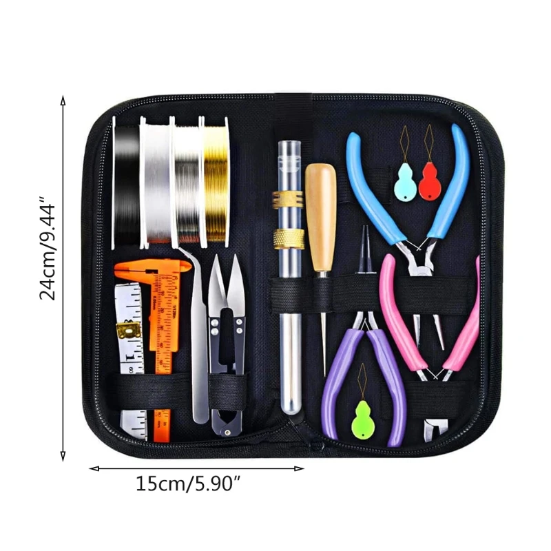 

Jewelry Making Supplies Set with Jewelry Wires Findings Kit DIY Crafts Jewellery Beading Making Repairing Tools