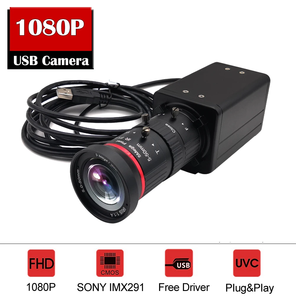 

USB2.0 Мини-камера Sony IMX291 веб-камера с низким уровнем освещения HD 2 МП высокоскоростная UVC OTG 1080P камера с 5-50 мм варифокальным объективом CS