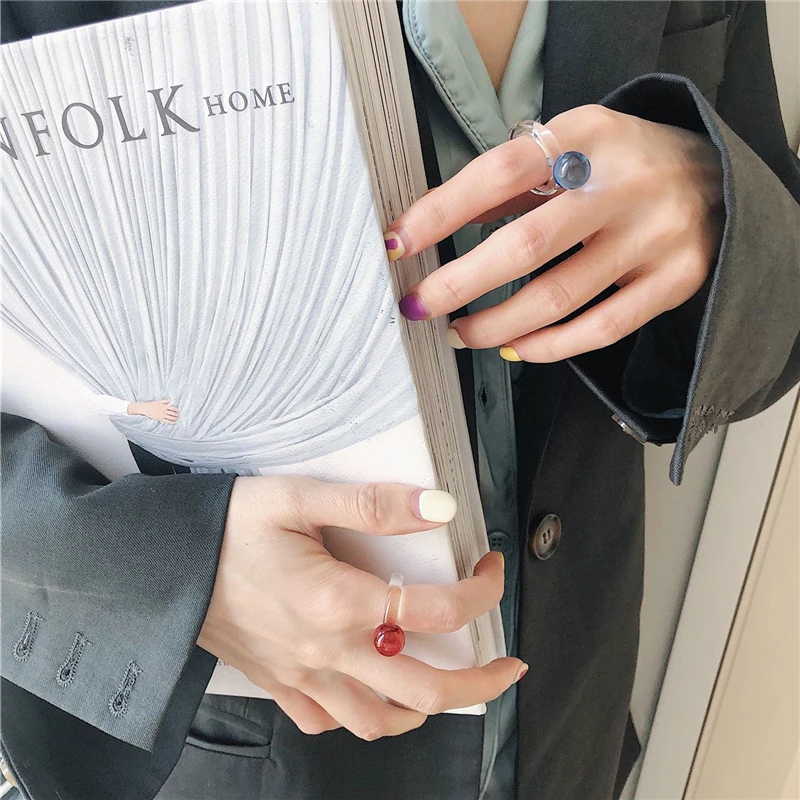 Luokey Multi Color Transparent Acrylic Rings For Girls Geometric Round Ball Korean Simple Rings For Women Jewelry Accessories
Luokey Multi Color Transparent Acrylic Rings For Girls Geometric Round Ball Korean Simple Rings For Women Jewelry Accessories