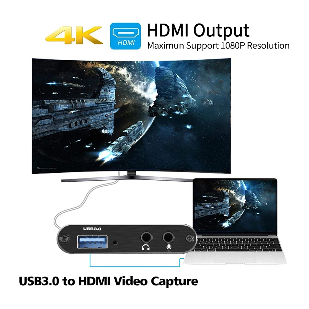 Карта видеозахвата USB 3 0 4K HDMI 1080P 60fps HD | Компьютеры и офис