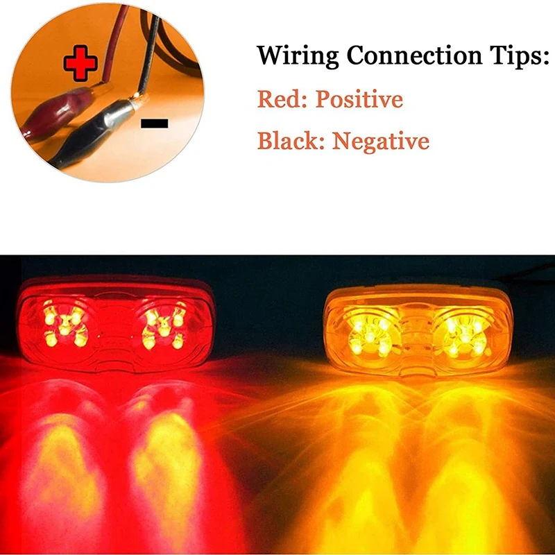 Led Camper Exterior Lights RV Trailer Marker Lights Double Bullseye Side Fender Lights 10 Diodes Lights (6 Red+7 Amber)
Led Camper Exterior Lights RV Trailer Marker Lights Double Bullseye Side Fender Lights 10 Diodes Lights (6 Red+7 Amber)