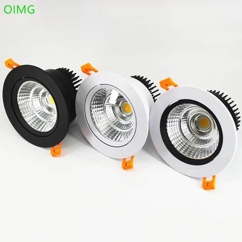 

Round Dimmable Recessed LED Downlights 5W 7W 9W 12W 15W 20W COB Ceiling Spot Lights AC90~260V LED Ceiling Lamps Indoor Lighting