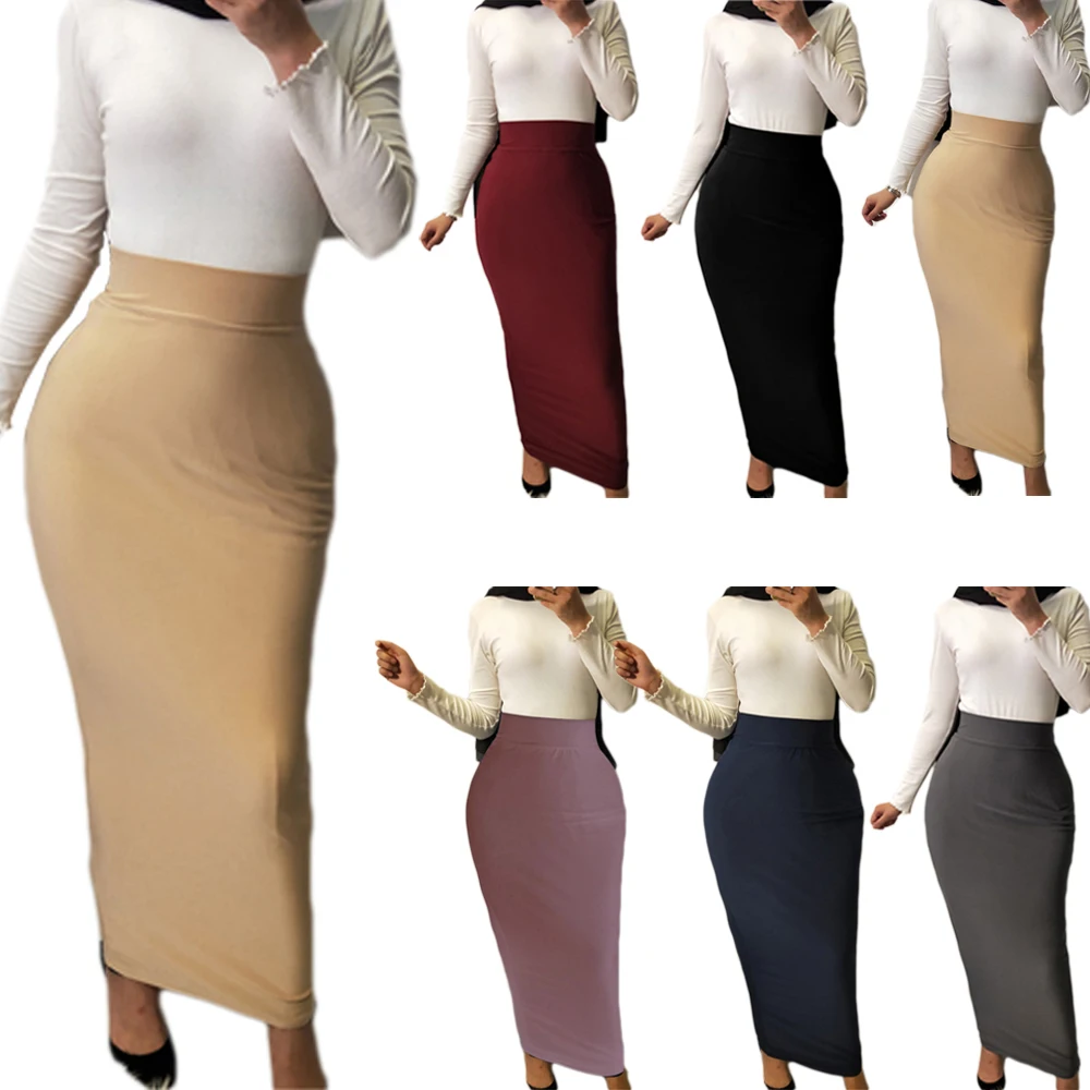 Women's Muslim Long Skirt Modal Cotton Bodycon High Waist Stretch Long Maxi Pencil Skirt Office Ladies Elegant 2020 Slim Clothes
Women's Muslim Long Skirt Modal Cotton Bodycon High Waist Stretch Long Maxi Pencil Skirt Office Ladies Elegant 2020 Slim Clothes