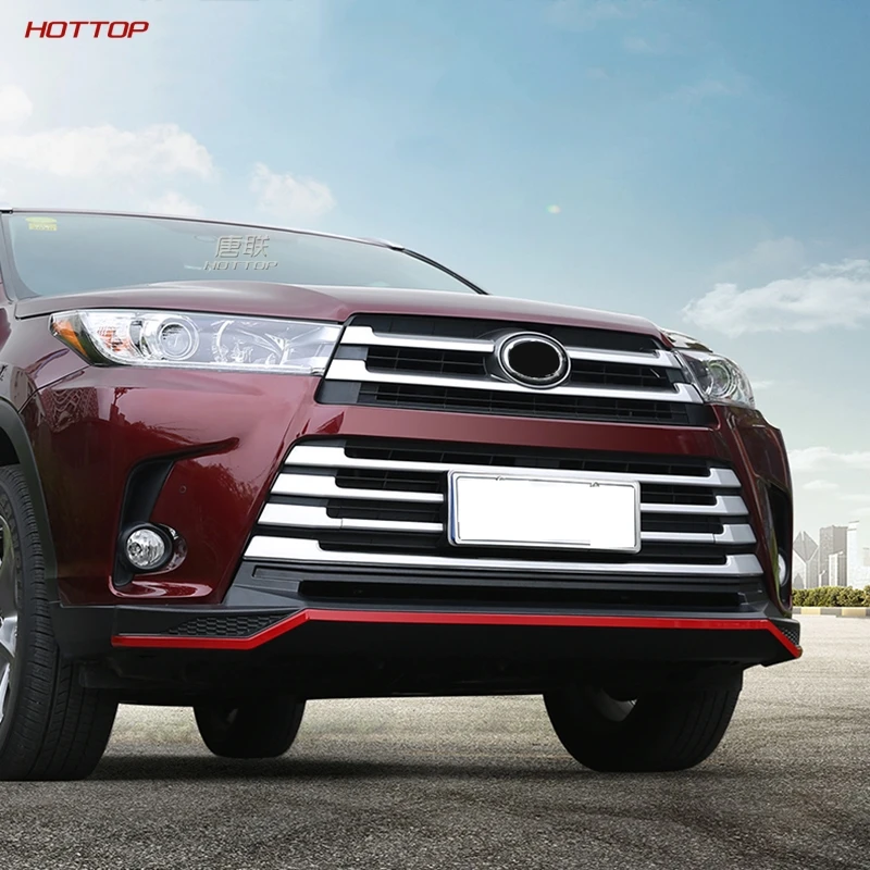 Фото Эластичный материал HPU серебристый и красный передний бампер для Toyota Highlander 2018