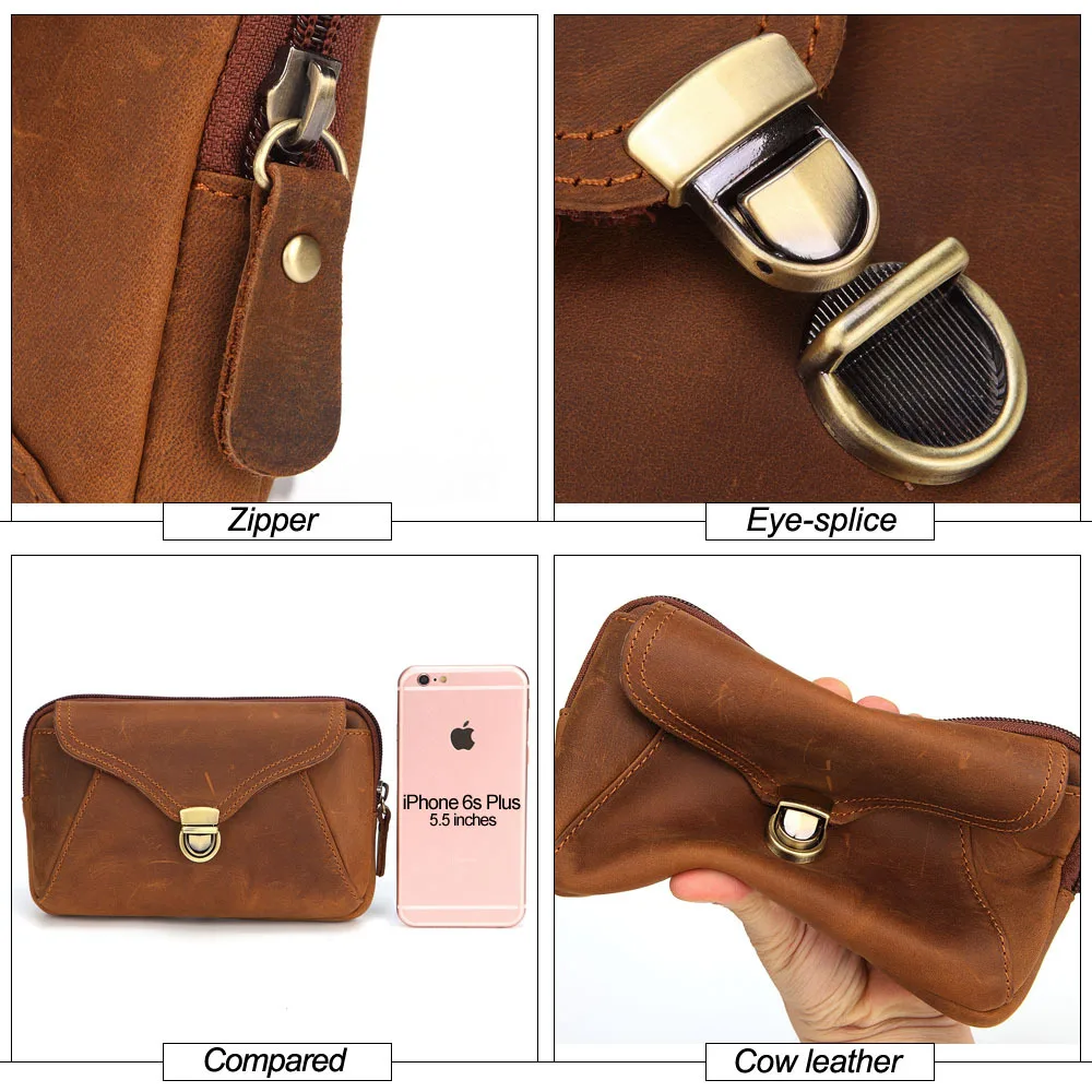 Bestform Crazy Horse Leather Men Waist Pack 2021 New Retro Wear Resistant Mobile Phone Bag Leisure Cowhide Male Belt Pouch 
Bestform Crazy Horse Leather Men Waist Pack 2021 New Retro Wear Resistant Mobile Phone Bag Leisure Cowhide Male Belt Pouch