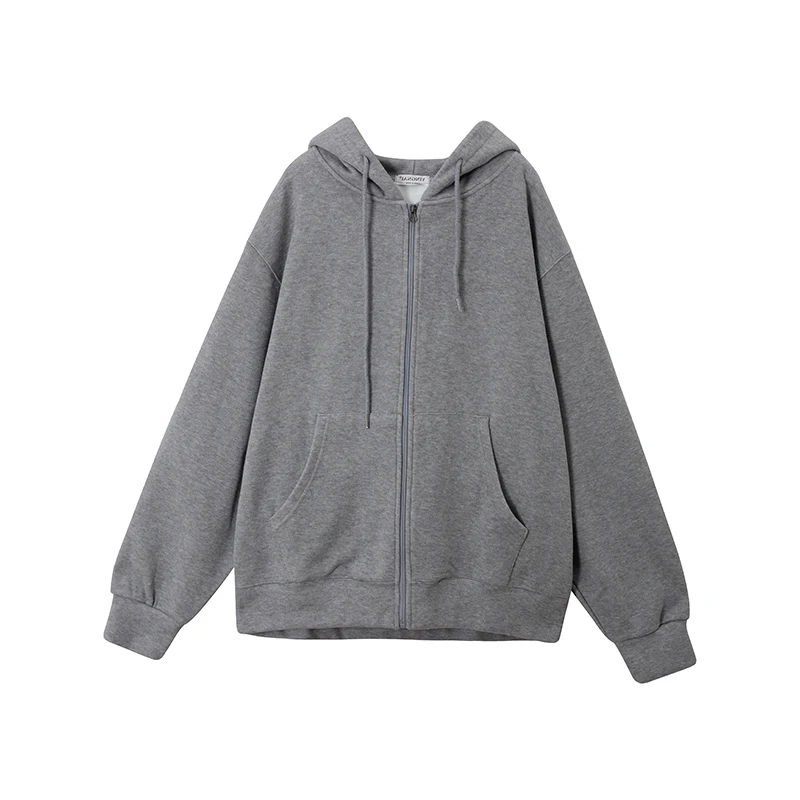 Women Sweatshirt Ultra Simple Sleeve Contrast Line Design Letter Embroidery Crew Neck Loose Casual zip up hoodie | Женская одежда