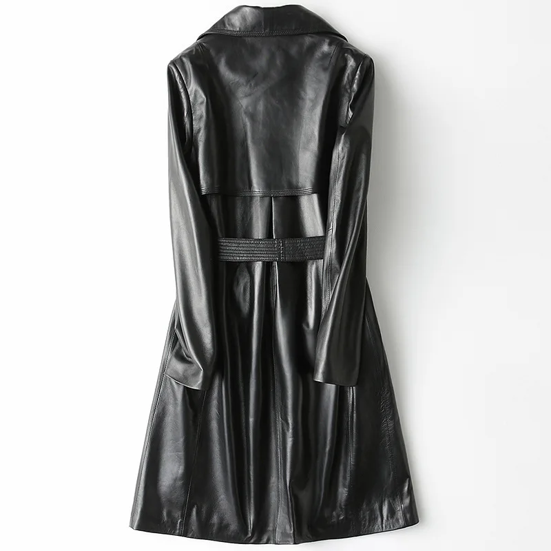 Brand Elegant Sashes Belt Real Long Coats Women Luxury Genuine Sheep Leather Trench Jackets Black Slim Fashion Clothes
Brand Elegant Sashes Belt Real Long Coats Women Luxury Genuine Sheep Leather Trench Jackets Black Slim Fashion Clothes