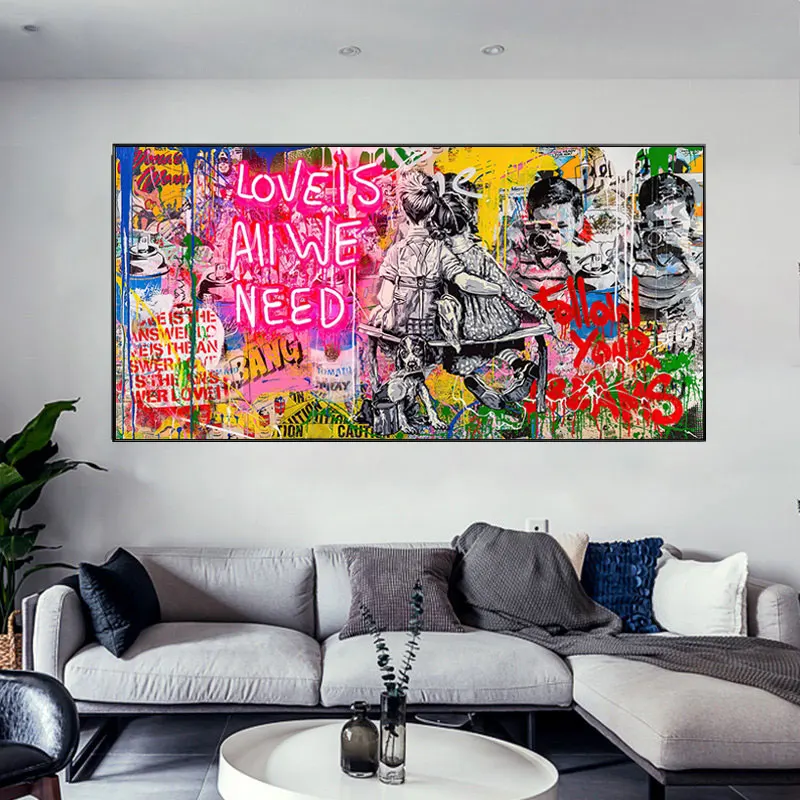 Love Is All We Need Street Graffiti Art Canvas Painting On The Wall Art Picture Posters And Prints For Living Room Home Decor
Love Is All We Need Street Graffiti Art Canvas Painting On The Wall Art Picture Posters And Prints For Living Room Home Decor