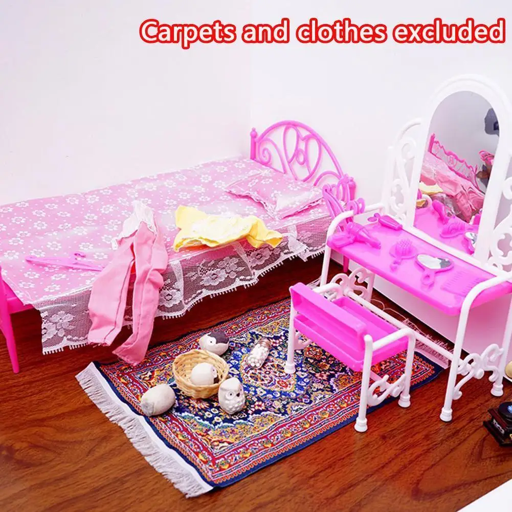 Doll Accessories Toys Girls Play House Toys Big Bed Table Furniture House Doll For Doll with Dresser Dressing Y8V4 Chairs P4M2
Doll Accessories Toys Girls Play House Toys Big Bed Table Furniture House Doll For Doll with Dresser Dressing Y8V4 Chairs P4M2
