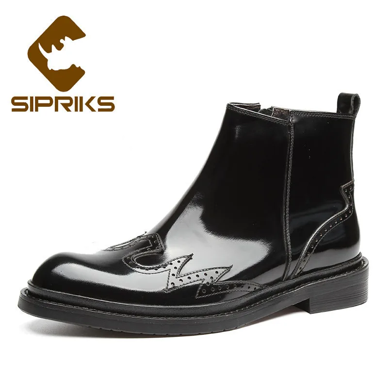 Sipriks Mens Black Patent Leather Zip Boots Classic Wingtip Cowboy Boots Rubber Sole Ankle Boots Burgundy High Tops Shoes Big 44
Sipriks Mens Black Patent Leather Zip Boots Classic Wingtip Cowboy Boots Rubber Sole Ankle Boots Burgundy High Tops Shoes Big 44