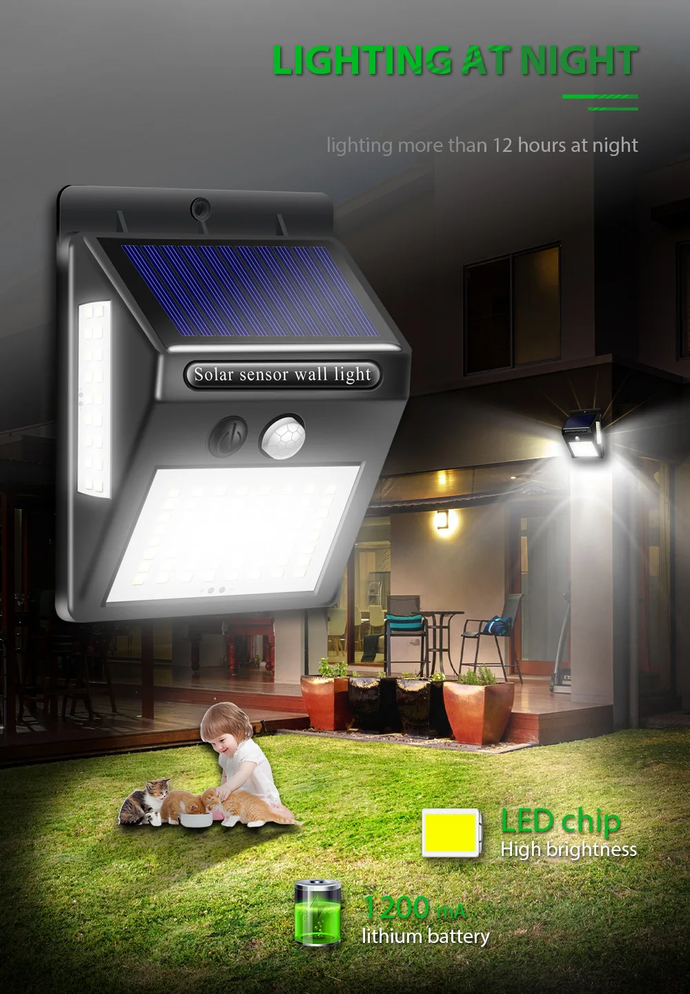 New 144 LED Solar Wall Light Automatic Induction Super Bright Waterproof Wall Light 3 side Solar Street Light for Fence Garden 
New 144 LED Solar Wall Light Automatic Induction Super Bright Waterproof Wall Light 3 side Solar Street Light for Fence Garden