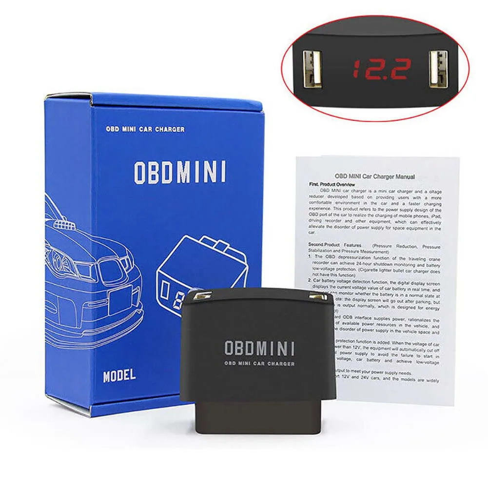 OBD MINI Car Charger LED Display 12/24V USB Charging 2 Ports For Smart Phone Car Accessories
OBD MINI Car Charger LED Display 12/24V USB Charging 2 Ports For Smart Phone Car Accessories