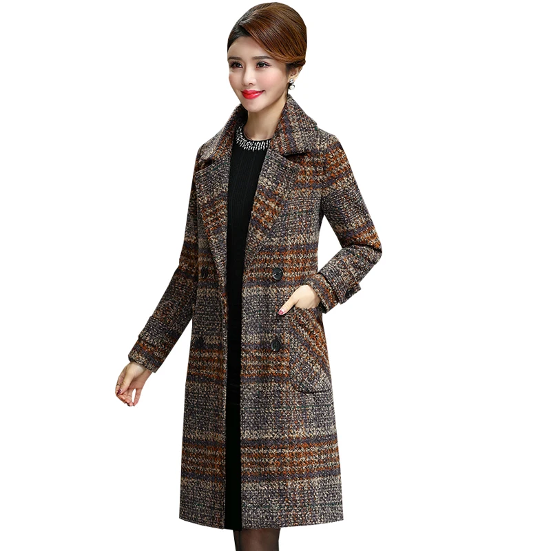 Plus Size 5XL Winter Coat Women Elegant Wool Coat Women Fashion Casual Double Breasted Lattice Long Woolen Coat Female Outerwear
Plus Size 5XL Winter Coat Women Elegant Wool Coat Women Fashion Casual Double Breasted Lattice Long Woolen Coat Female Outerwear