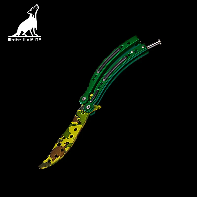 Нож бабочка Karambit с рисунком зеленого демона детский праздничный подарок CS GO игра