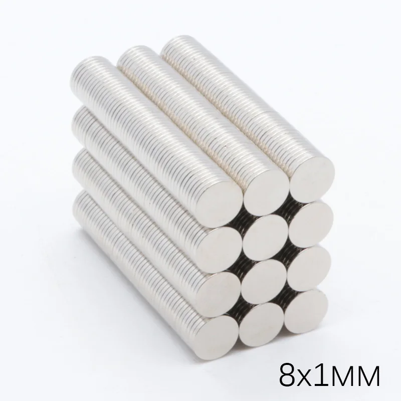 

1000pcs 8x1mm NdFeB Powerful Super Strong Rare Earth Neodymium Disc Magnets N35 Small Round permanent Magnet Dia 8mm x 1mm