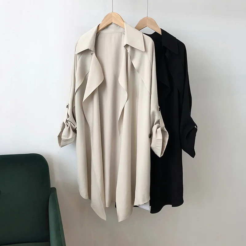 2020 Autumn Casual Women Cotton Trench Coat With Belt Oversize Midi Length Vintage Spring Outerwear Female
2020 Autumn Casual Women Cotton Trench Coat With Belt Oversize Midi Length Vintage Spring Outerwear Female
