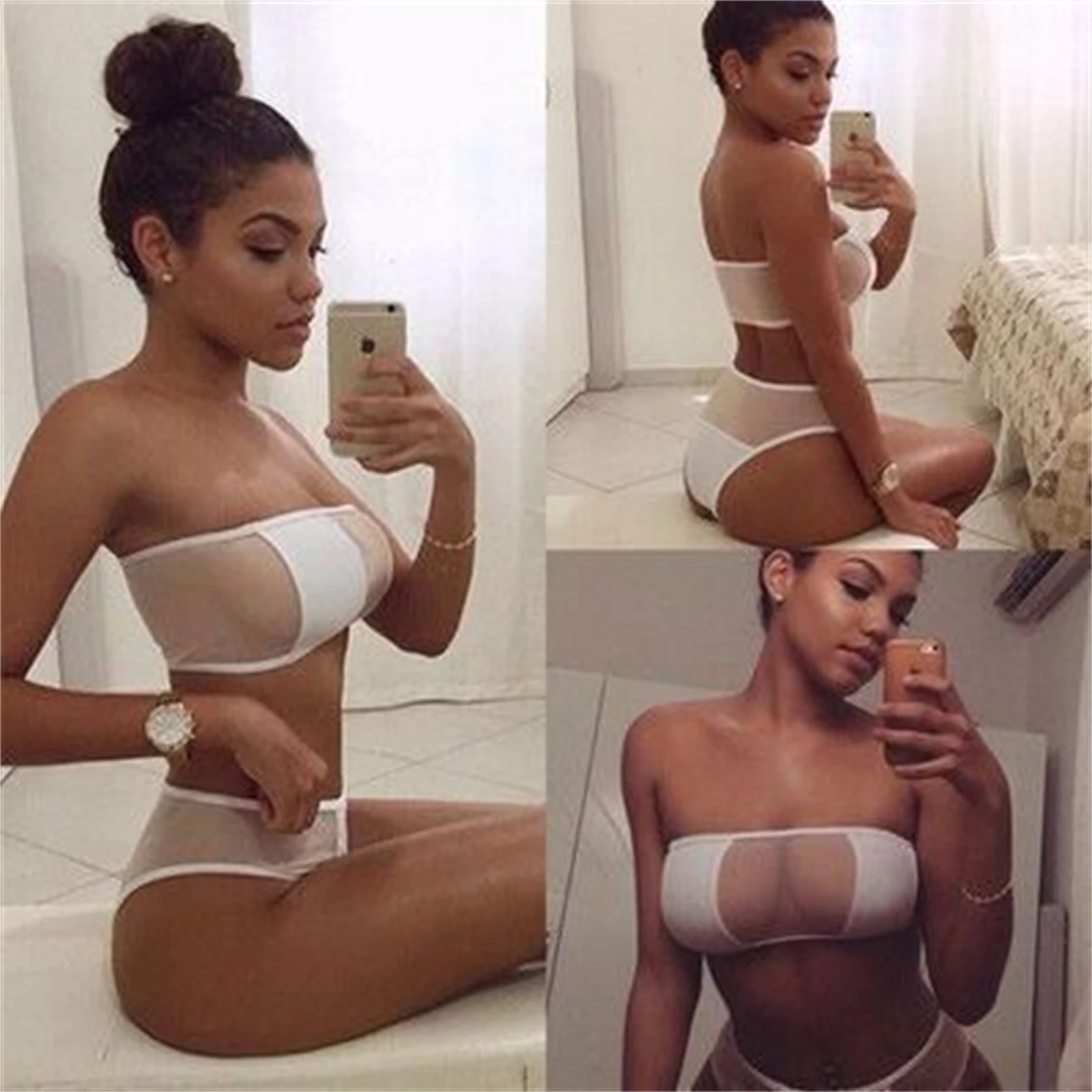 Hot White Mesh Stitching Perspective Tube Top Breathable Pajamas Underwear Women Slim High Waist Split Light Sexy Lingerie Suit
Hot White Mesh Stitching Perspective Tube Top Breathable Pajamas Underwear Women Slim High Waist Split Light Sexy Lingerie Suit