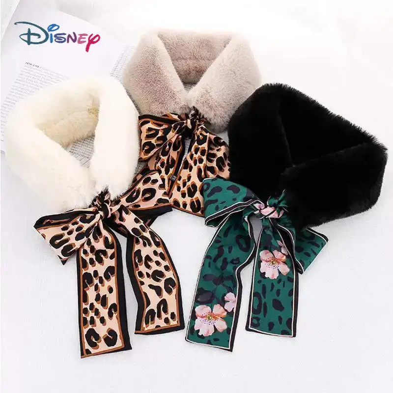 Disney wild new autumn and winter leopard print scarf female furry ribbon rex rabbit fur bow tie Scarf women Winter scarf 
Disney wild new autumn and winter leopard print scarf female furry ribbon rex rabbit fur bow tie Scarf women Winter scarf
