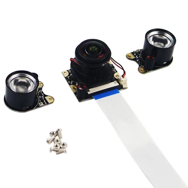 5MP Camera Video Module 175 Degree Wide Angle + 2 IR Light +16cm FFC Cable For Raspberry Pi 3 Model B+ 3 2 Night Version Camera
5MP Camera Video Module 175 Degree Wide Angle + 2 IR Light +16cm FFC Cable For Raspberry Pi 3 Model B+ 3 2 Night Version Camera
