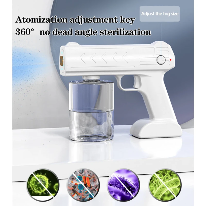 500ML Atomization Machine Wireless Nano Blue Light Steam Disinfection Sprayer Gun USB Charging Sanitizer Sprayer Spray Gun
500ML Atomization Machine Wireless Nano Blue Light Steam Disinfection Sprayer Gun USB Charging Sanitizer Sprayer Spray Gun
