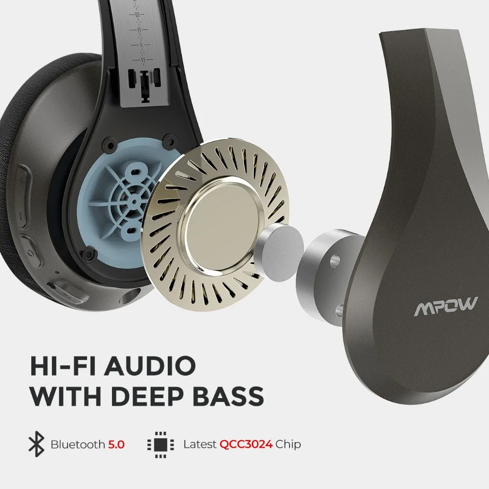Mpow H20 Over-Ear Bluetooth Headphone Bluetooth 5.0 Hi-Fi Deep Bass Wieless Headphones with CVC8.0 Noise Reduction&30H Playtime
Mpow H20 Over-Ear Bluetooth Headphone Bluetooth 5.0 Hi-Fi Deep Bass Wieless Headphones with CVC8.0 Noise Reduction&30H Playtime