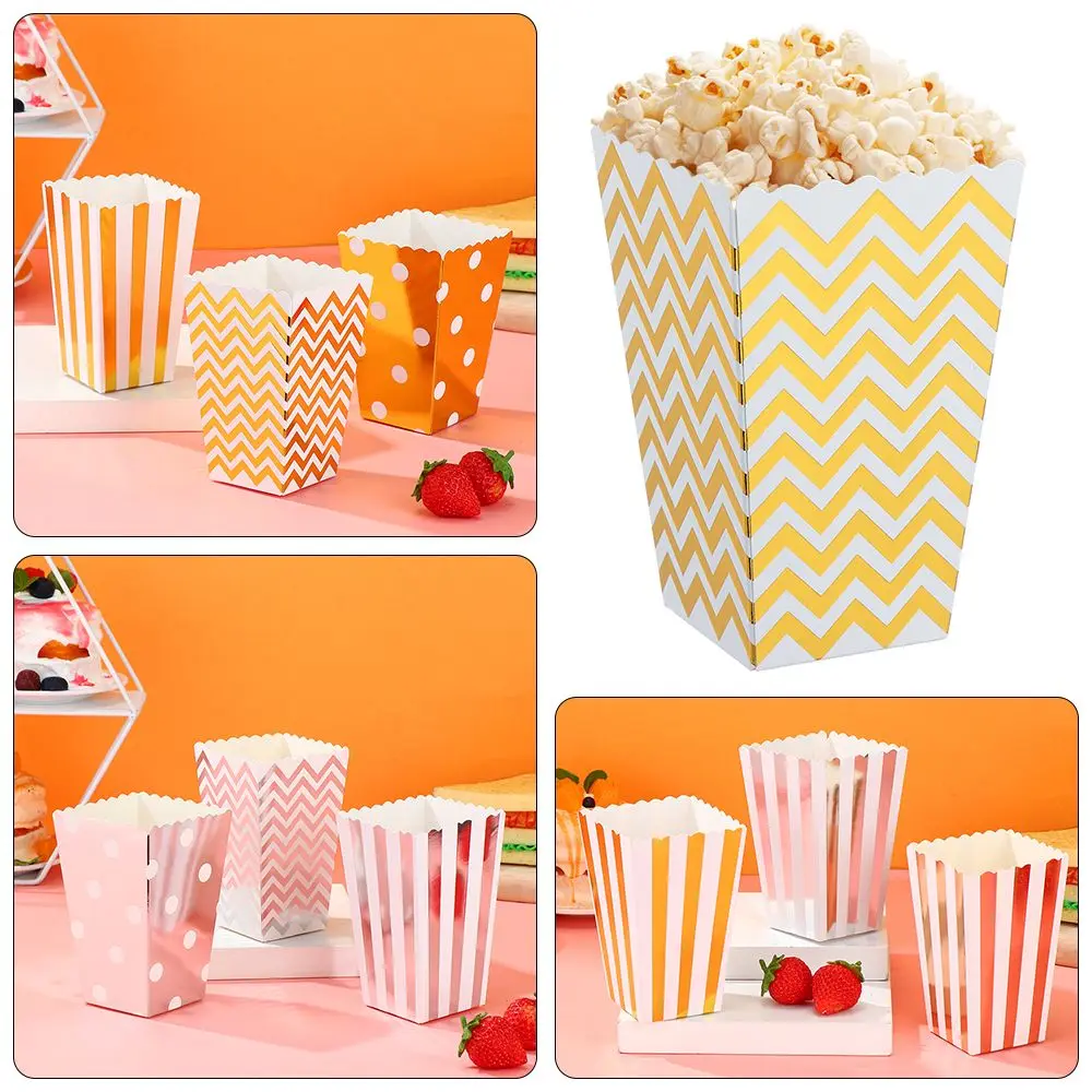 New Simple Party Decor Disposable Tableware Rose Gold Silver Popcorn Boxes Dot Wave Striped Candy Snack Packaging Box
New Simple Party Decor Disposable Tableware Rose Gold Silver Popcorn Boxes Dot Wave Striped Candy Snack Packaging Box