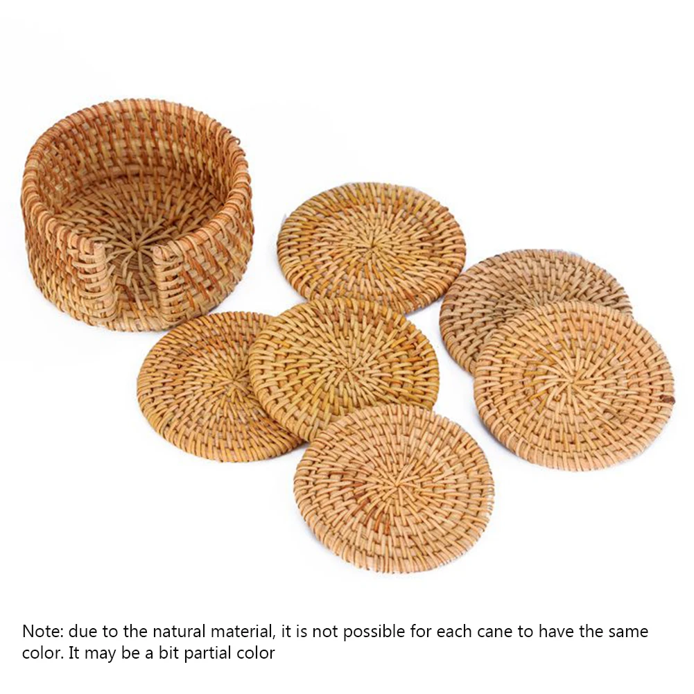 6PCS Natural Rattan Woven Table Padding Kitchen Cup Mats Tea Pot Heat Handmade Insulation Round Holder Drink Coaster Placemat
6PCS Natural Rattan Woven Table Padding Kitchen Cup Mats Tea Pot Heat Handmade Insulation Round Holder Drink Coaster Placemat