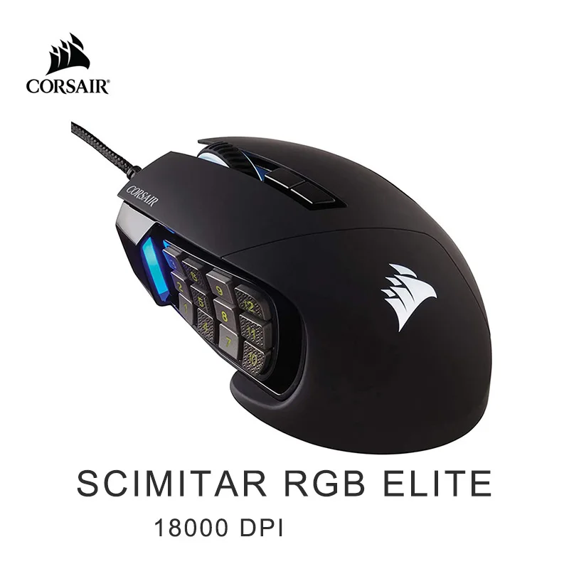 Мышь игровая CORSAIR SCIMITAR RGB ELITE оптическая светодиодный 18000 DPI|Мыши| |