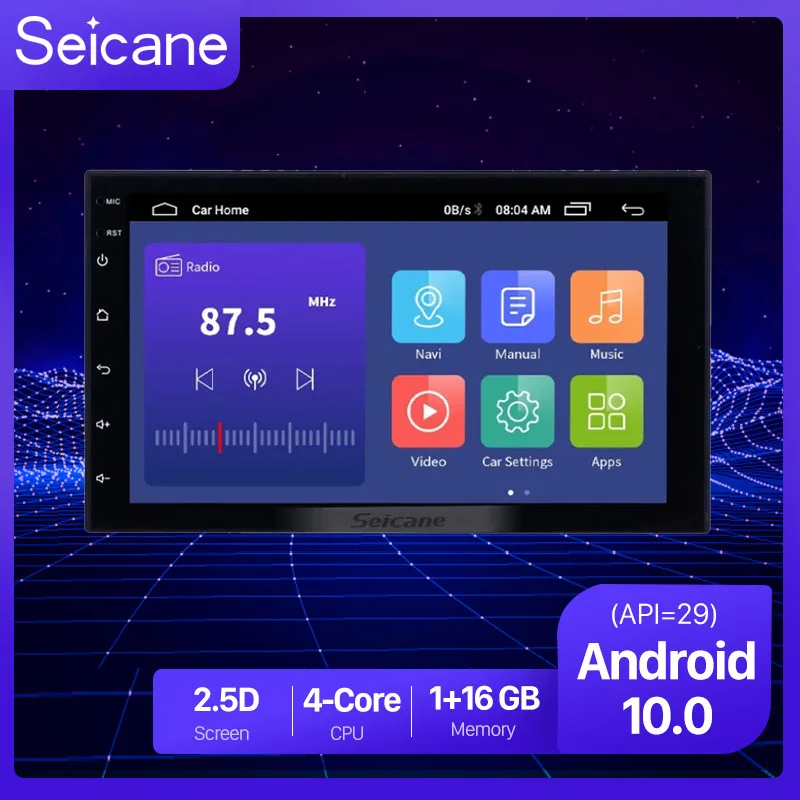 SEICANE Автомобильное радио Android 10.0 7 дюймов 2 DIN Универсальный мультимедийный плеер GPS для Nissan QASHQAI TIIDA VERSA TOYOTA HILUX COROLLA VIOS и др.