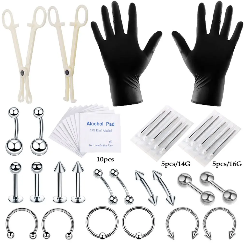 Tattoo Piercing Tool Set 42 Pieces Lip Piercing Eyebrow Earrings Umbilical Ring Whole Body Microblading Kit Tattoo Accessories 
Tattoo Piercing Tool Set 42 Pieces Lip Piercing Eyebrow Earrings Umbilical Ring Whole Body Microblading Kit Tattoo Accessories