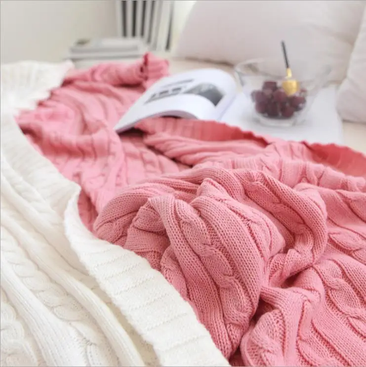 

50 твердые цветные одеяла кровати крышка мягкие пледы одеяло постельные покрывала постельное белье с вязаным покрывалом с кондиционер удоб...