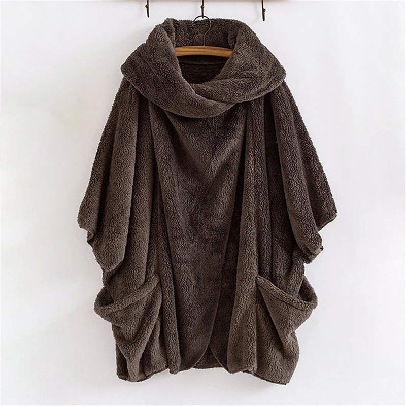 Fashion Autumn Winter Women Elegant Irregularly Button Loose Cardigan Vintage Casual Solid Scarf Collar Warm Coat Top Streetwear 
Fashion Autumn Winter Women Elegant Irregularly Button Loose Cardigan Vintage Casual Solid Scarf Collar Warm Coat Top Streetwear