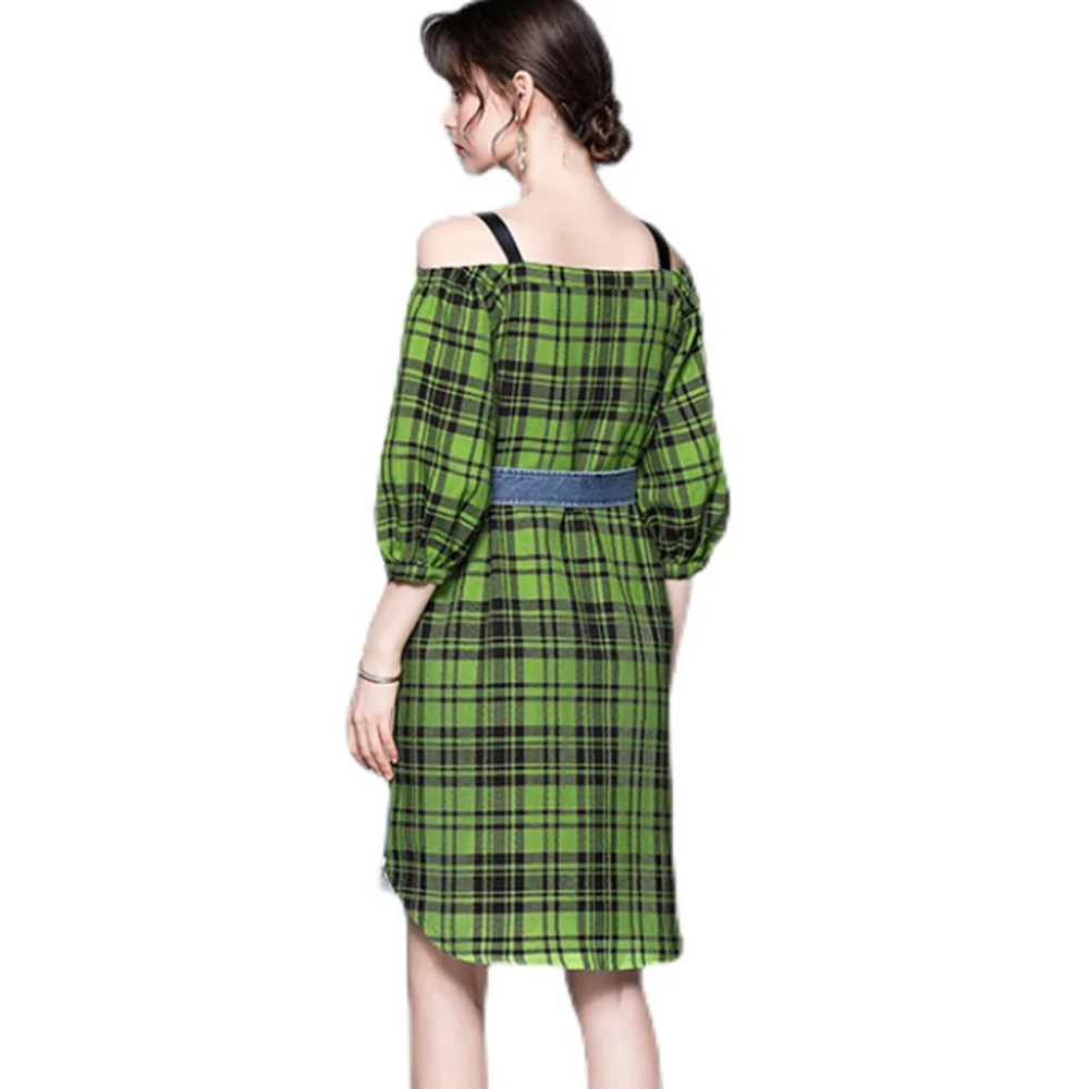 Western Style Temperament Ladies Summer Dress Fashion Elegant Designer Lattice Splicing Color Contrast One Shoulder
Western Style Temperament Ladies Summer Dress Fashion Elegant Designer Lattice Splicing Color Contrast One Shoulder