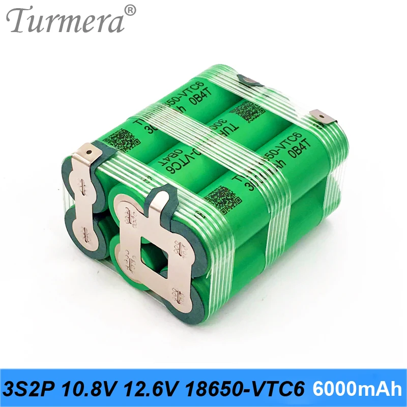 3S2P TUR18650VTC6 3000 мАч 30 А литий-ионная батарея 6000 мАч 12,6 в 10,8 В VTC6 Аккумулятор для отвертки 12 В аккумулятор на заказ Turmera
3S2P TUR18650VTC6 3000 мАч 30 А литий-ионная батарея 6000 мАч 12,6 в 10,8 В VTC6 Аккумулятор для отвертки 12 В аккумулятор на заказ Turmera