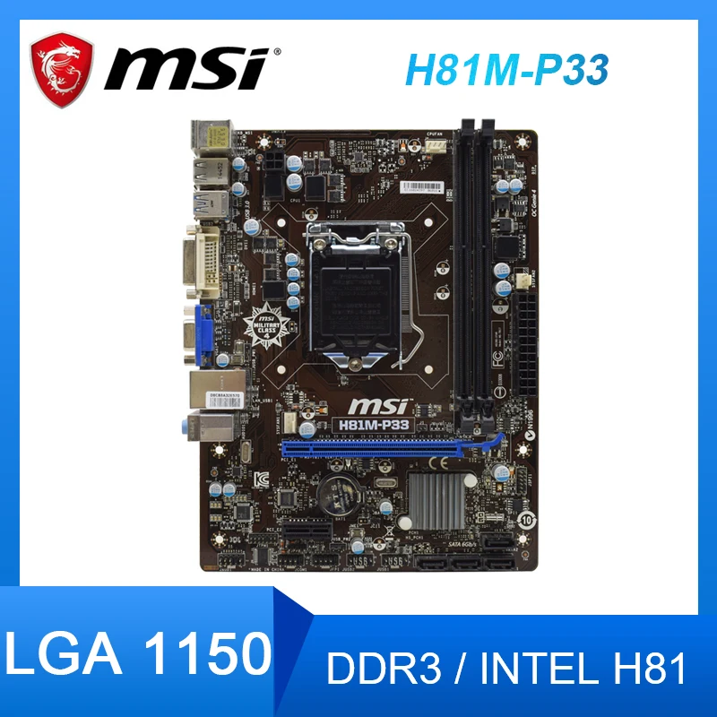 Материнские платы LGA 1150 MSI H81M-P33 Материнские платы 1150 DDR3 Intel H81 USB3.0 SATA3 PCI-E 2,0 Micro ATX для Core i7-4770 cpus
Материнские платы LGA 1150 MSI H81M-P33 Материнские платы 1150 DDR3 Intel H81 USB3.0 SATA3 PCI-E 2,0 Micro ATX для Core i7-4770 cpus