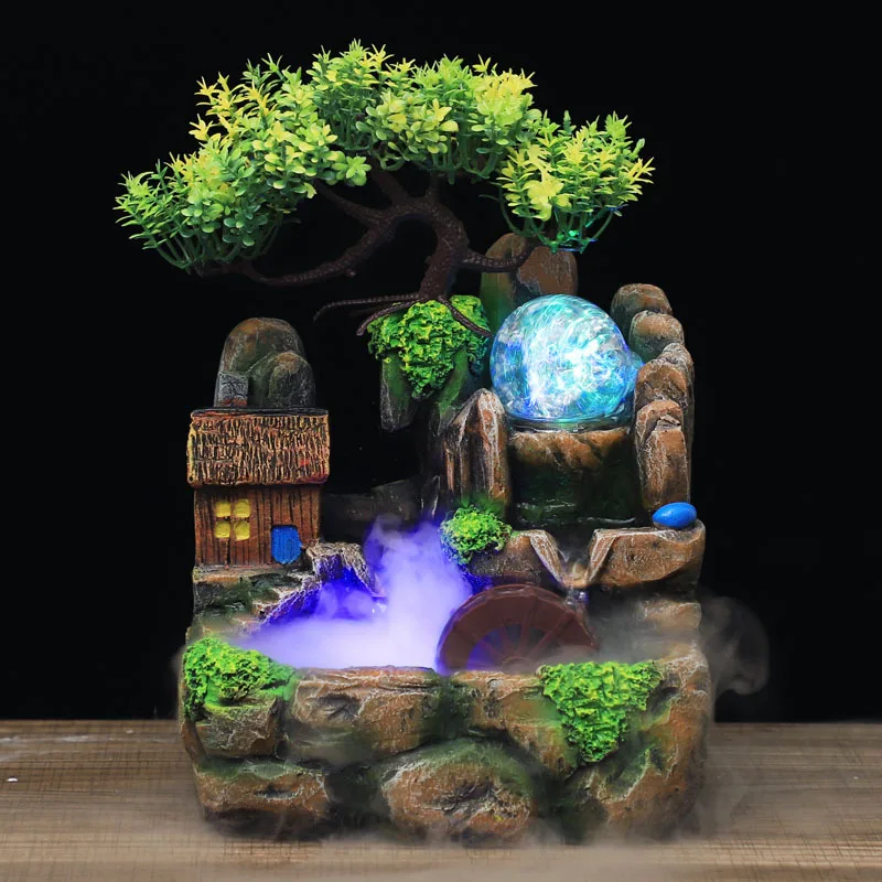 Resin Crafts Feng Shui Fountain Home Office Decor Indoor Water Fountain Rockery landscape Ornament Zen Meditation Waterfall Gift
Resin Crafts Feng Shui Fountain Home Office Decor Indoor Water Fountain Rockery landscape Ornament Zen Meditation Waterfall Gift