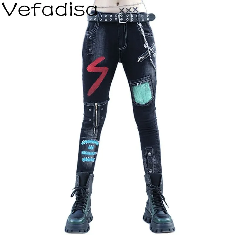Vefadisa Fashion Printed Personalized Thick Jeans Women 2022 Spring New High Waisted Slin Washed Jeans Black ZWL1448A
Vefadisa Fashion Printed Personalized Thick Jeans Women 2022 Spring New High Waisted Slin Washed Jeans Black ZWL1448A
