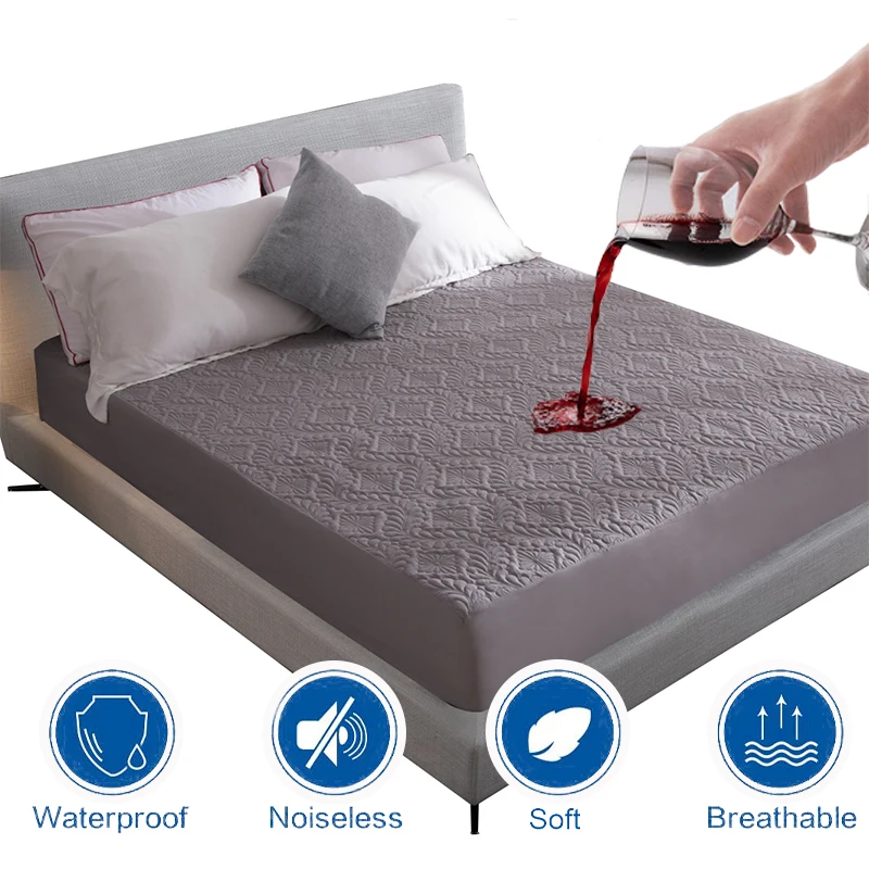 Solid Color Waterproof TPU Coating Ultrasonic Quilting Mattress Protector With All Elastic Band Soft and Comfortable
Solid Color Waterproof TPU Coating Ultrasonic Quilting Mattress Protector With All Elastic Band Soft and Comfortable