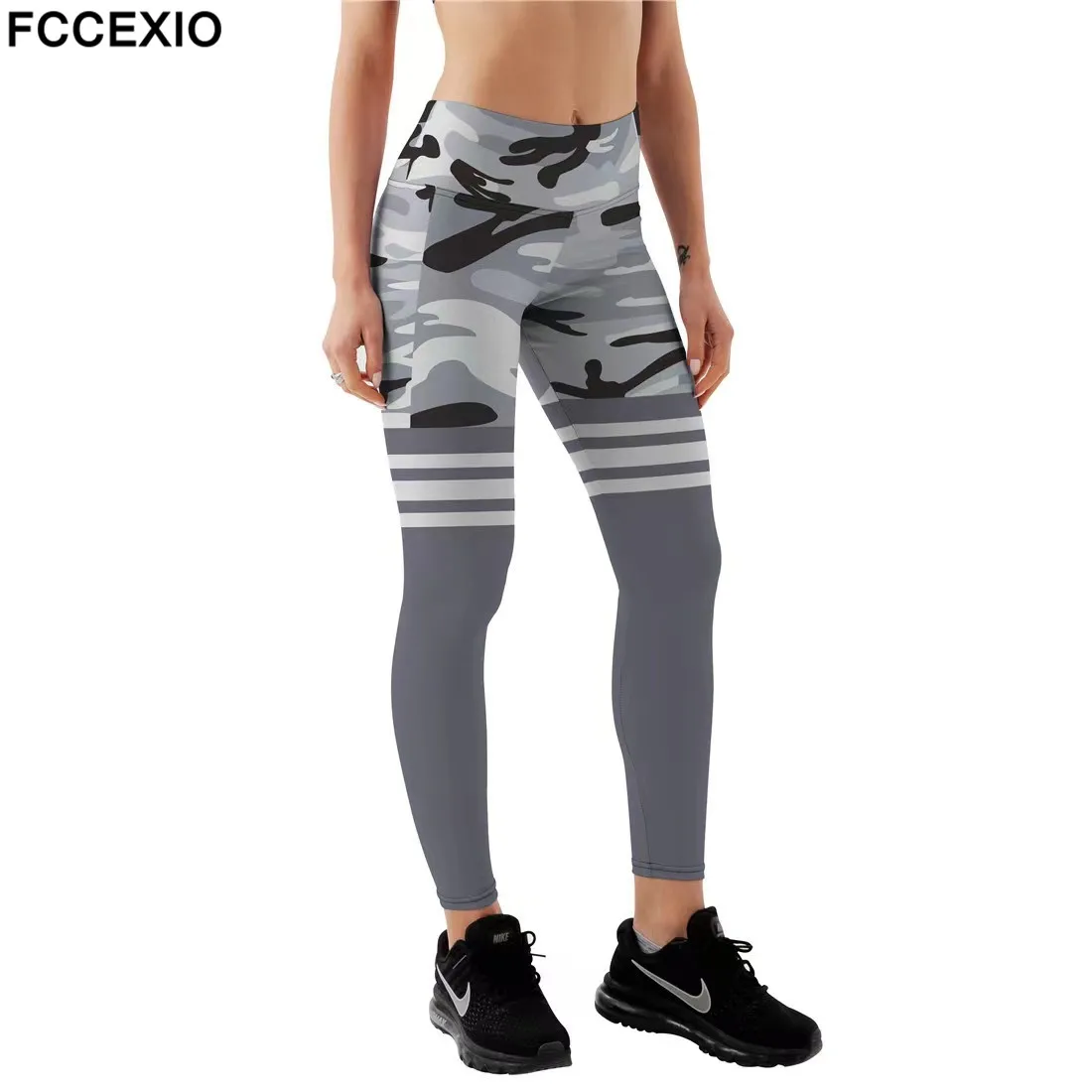 FCCEXIO Camouflage Stripe Pattern 3D Print Women High Waist Workout Pant Fitness Slim Soft Stretch Sexy Leggings
FCCEXIO Camouflage Stripe Pattern 3D Print Women High Waist Workout Pant Fitness Slim Soft Stretch Sexy Leggings