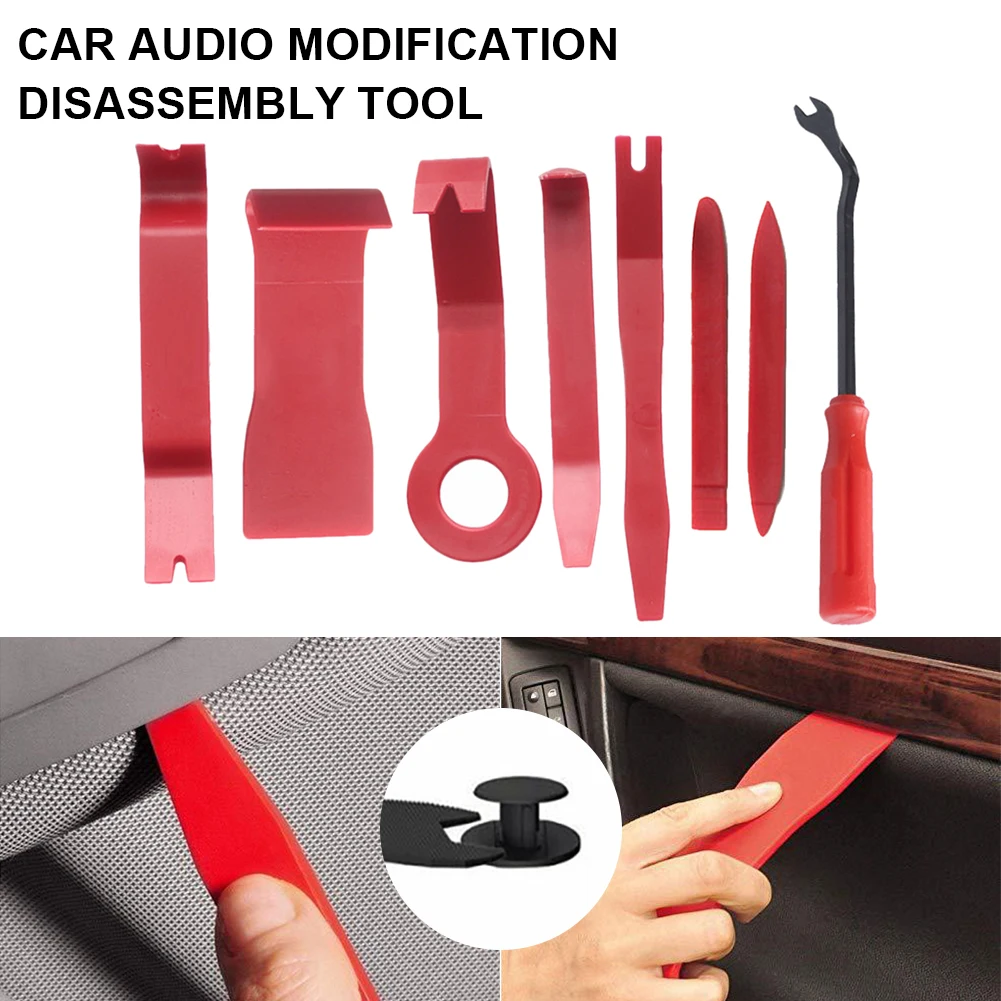8pcs Car Disassembly Tool Door Panel Trim Removal Tool Plastic Pry Bar Dashboard Fastener Clip Remover Audio Removal Tool Set
8pcs Car Disassembly Tool Door Panel Trim Removal Tool Plastic Pry Bar Dashboard Fastener Clip Remover Audio Removal Tool Set