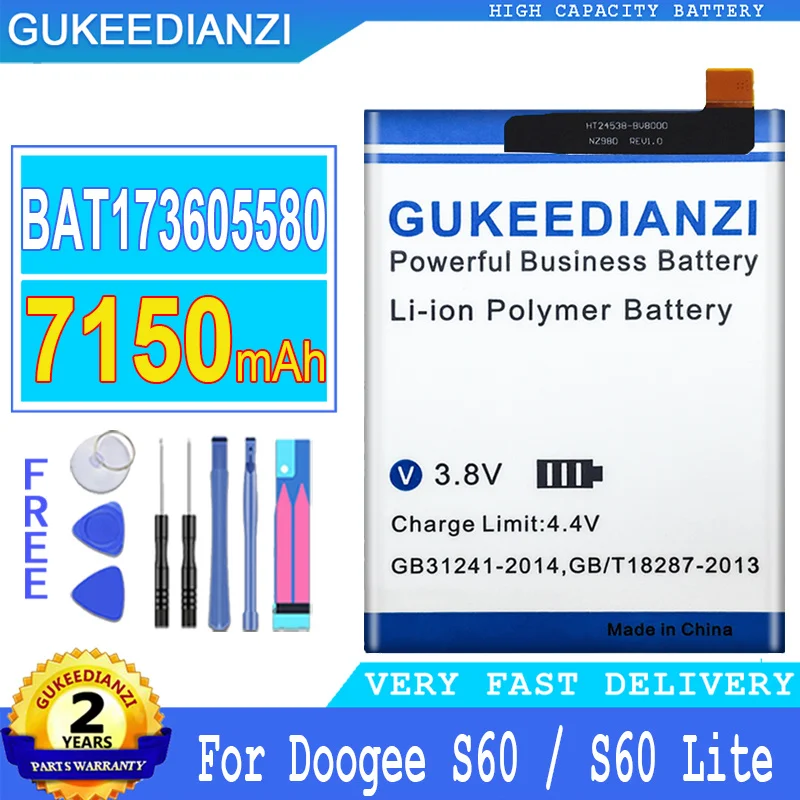 Аккумулятор большой мощности на 7150 мАч для Doogee S60 / S60 Lite BAT17M15580 S60Lite
Аккумулятор большой мощности на 7150 мАч для Doogee S60 / S60 Lite BAT17M15580 S60Lite