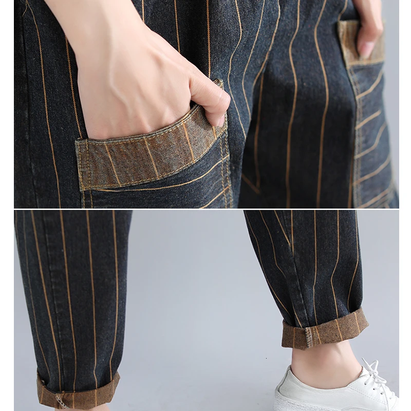 Spring Autumn Striped Pants Women Vintage Ankle Length Harem Pant High Waist Loose Pocket Female Trousers Pantalones Mujer
Spring Autumn Striped Pants Women Vintage Ankle Length Harem Pant High Waist Loose Pocket Female Trousers Pantalones Mujer