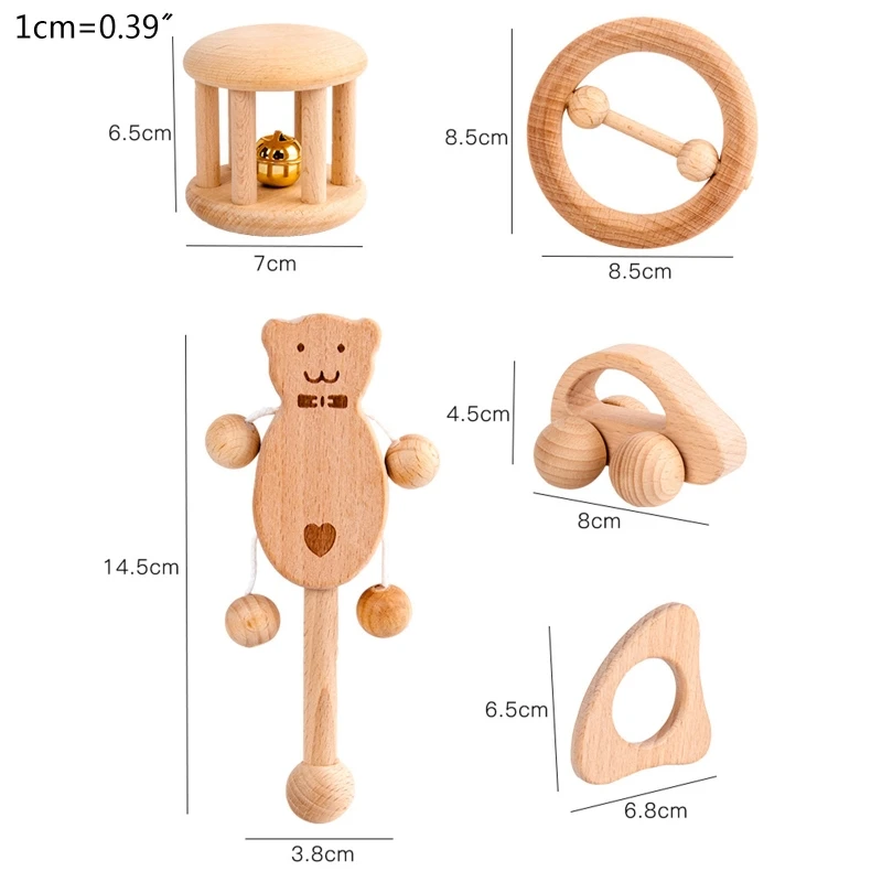 5Pcs Baby Wooden Rattles Toys Teether Hand Bell Gift Early Educational Music Toy XX9E
5Pcs Baby Wooden Rattles Toys Teether Hand Bell Gift Early Educational Music Toy XX9E