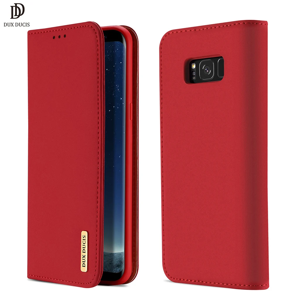 DUX DUCIS чехол из натуральной кожи для Samsung Galaxy S8 винтажный Магнитный Флип кошелек