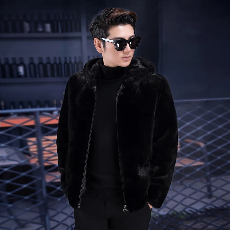 New Real men's mink coats Genuine Leather Jackets Winter Warm Fashion Black Real Mink Fur Coat Zipper Hooded Black Jackets
New Real men's mink coats Genuine Leather Jackets Winter Warm Fashion Black Real Mink Fur Coat Zipper Hooded Black Jackets