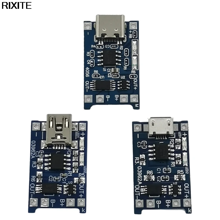 100PCS 5V 1A Type-c/Micro/Mini USB 18650 Lithium Battery Charging Board Charger Module+Protection Dual Functions TP4056 18650
100PCS 5V 1A Type-c/Micro/Mini USB 18650 Lithium Battery Charging Board Charger Module+Protection Dual Functions TP4056 18650