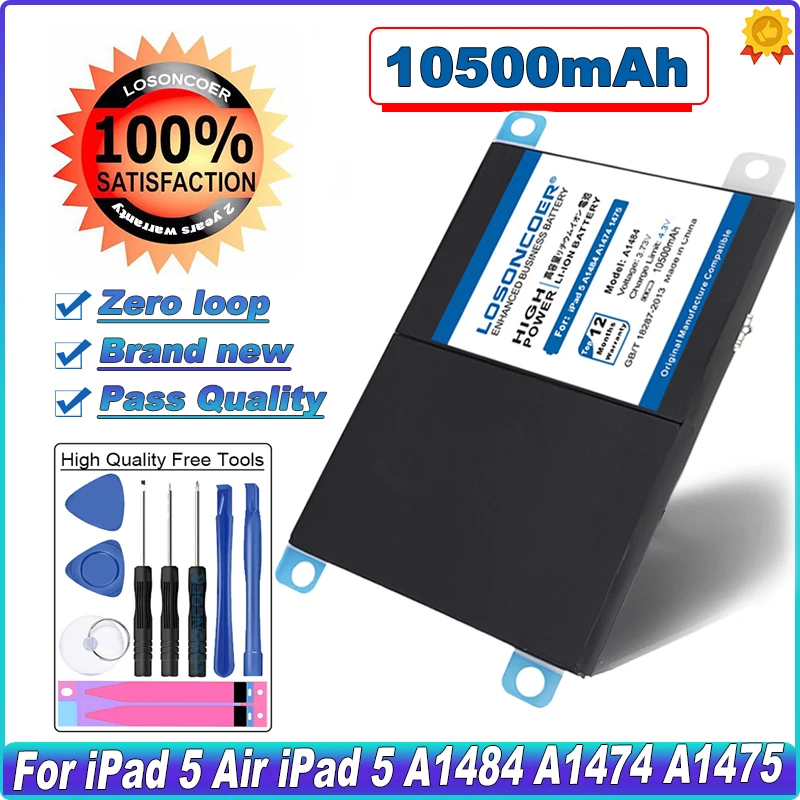 Аккумулятор A1484 для планшета iPad 5 Air 1 iPad5 A1474 A1475 A1484 A1476 A1822 A1823 A1893 A1954, сменная батарея, 10500 мАч
Аккумулятор A1484 для планшета iPad 5 Air 1 iPad5 A1474 A1475 A1484 A1476 A1822 A1823 A1893 A1954, сменная батарея, 10500 мАч