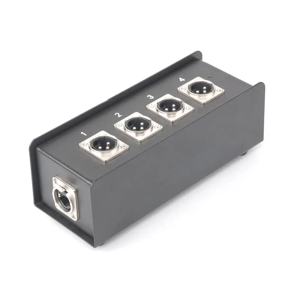 NMBJCKO 4 x XLR male to RJ45 breakout box - Move audio via CAT5 CAT6 networking cables 
NMBJCKO 4 x XLR male to RJ45 breakout box - Move audio via CAT5 CAT6 networking cables