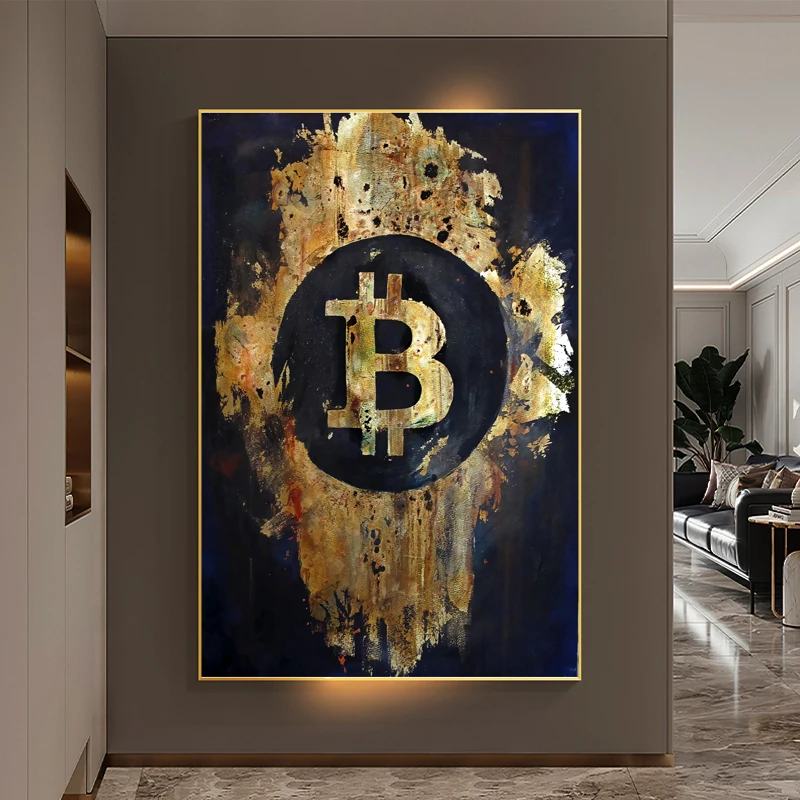 Abstract Golden Black Bitcoin Poster Money Currency Canvas Painting Printing Wall Art Picture for Living Room Home Decoration
Abstract Golden Black Bitcoin Poster Money Currency Canvas Painting Printing Wall Art Picture for Living Room Home Decoration
