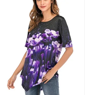 Женская блузка с цветочным принтом в стиле бохо растягивающаяся пляжная